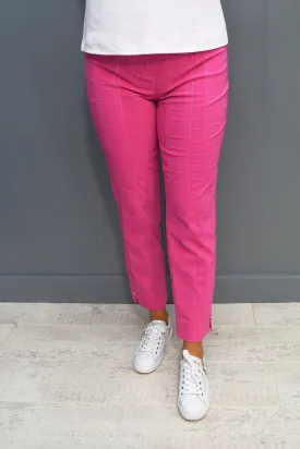 Robell Bella 09 Pink Seersucker Trousers - 52642 54554 433