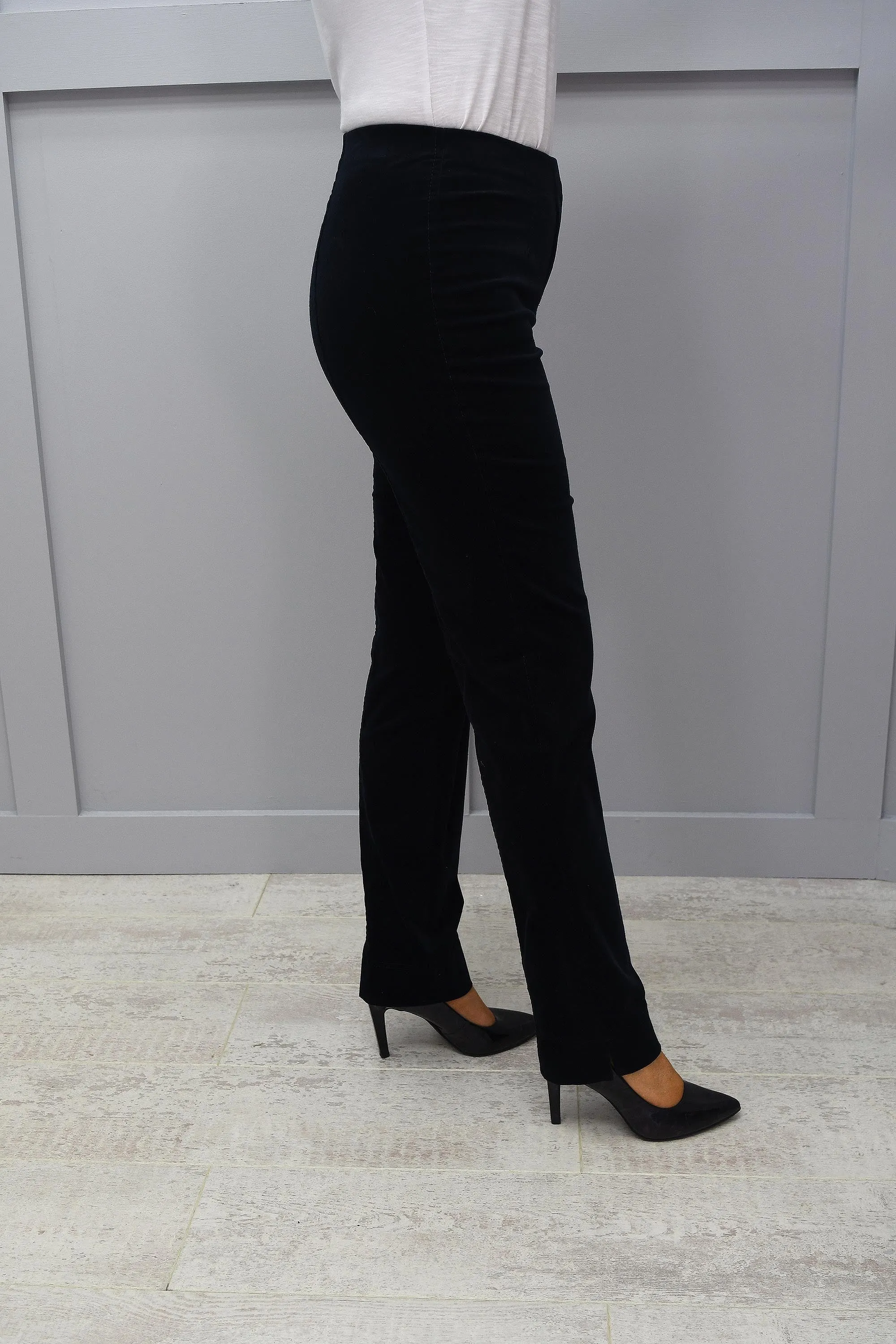 Robell Marie Navy Velvet Trousers - 51414 54362 691