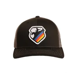 Rock and Roll Cowboy with Bronc Rider Patch Snapback Cap, Black