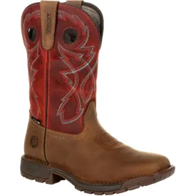 Rocky Men's Legacy 32 11" Sqr Toe WP Western Work Boot- Red - RKW0316