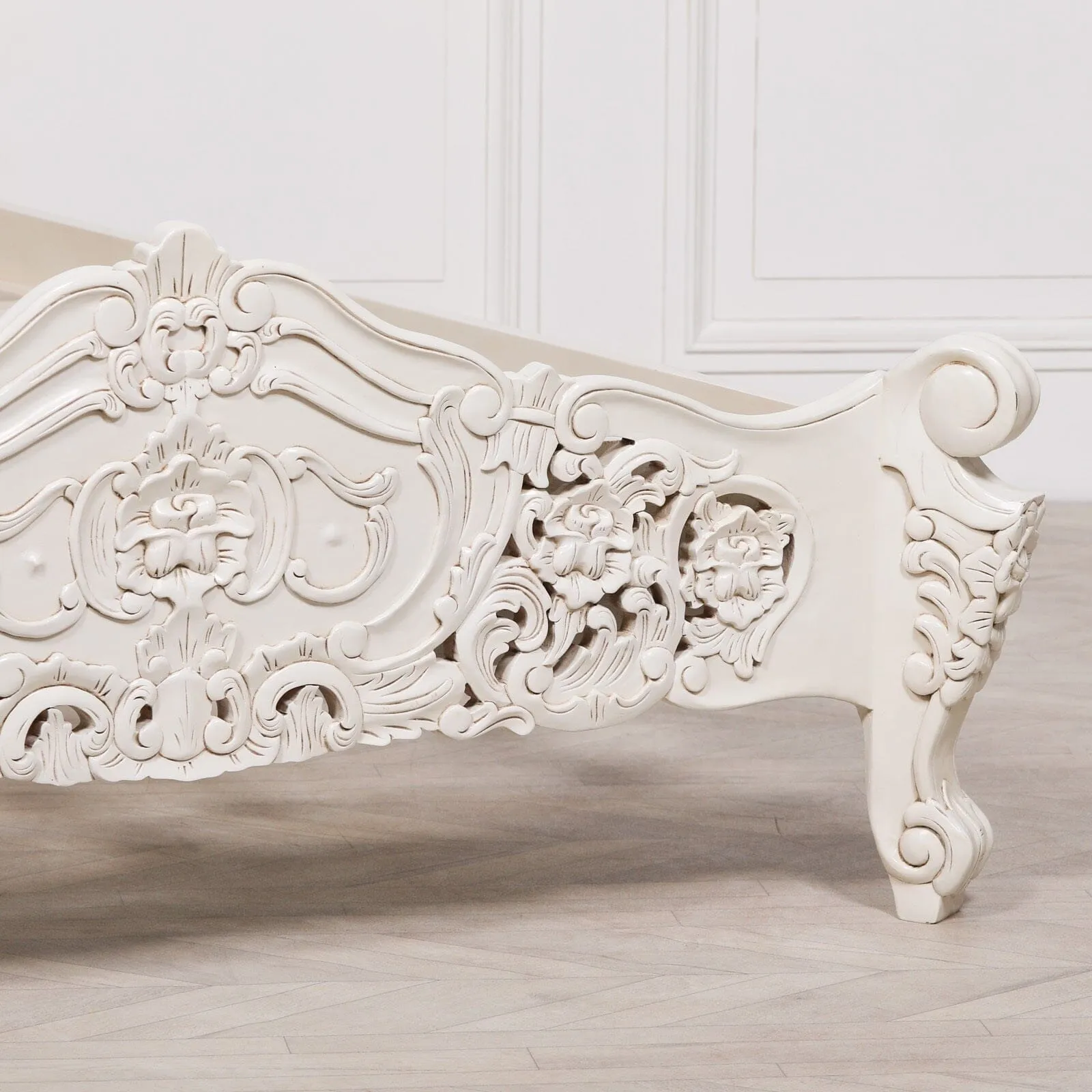 Rococo 4Ft6 Double Size Carved Bed