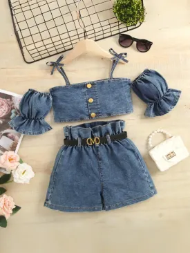 Rodeos and Runways Denim Top and Short Set