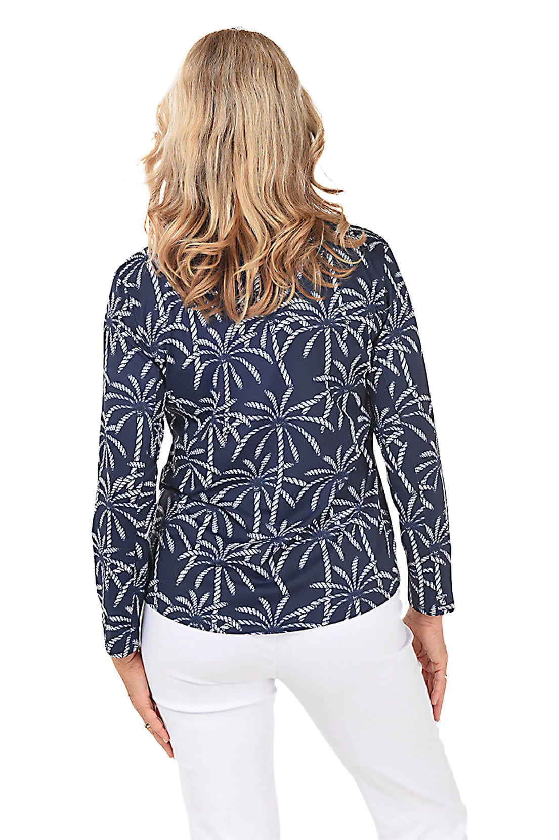 Rope Palms Mock Neck UPF50  Top