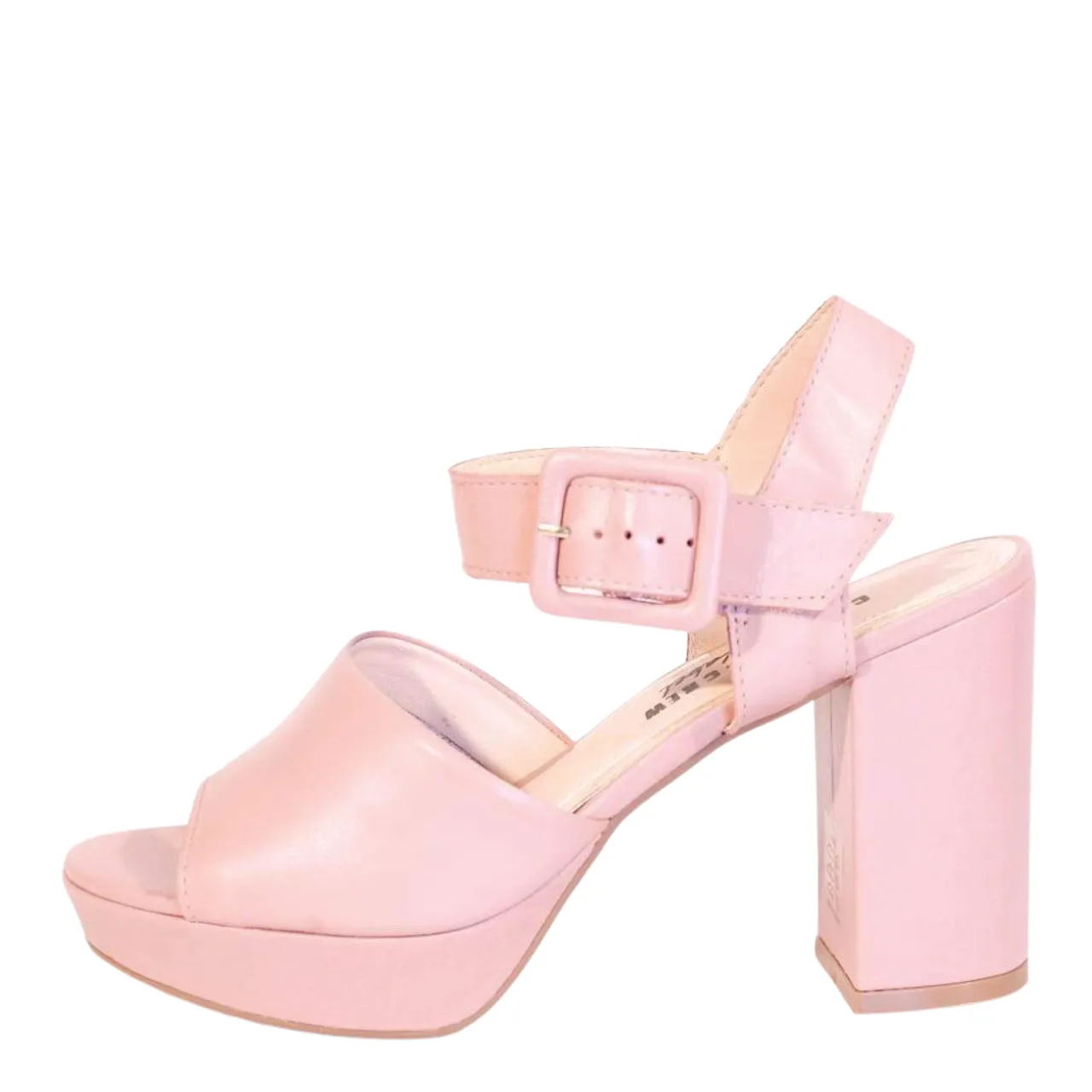 Rose Leather Platform Heels