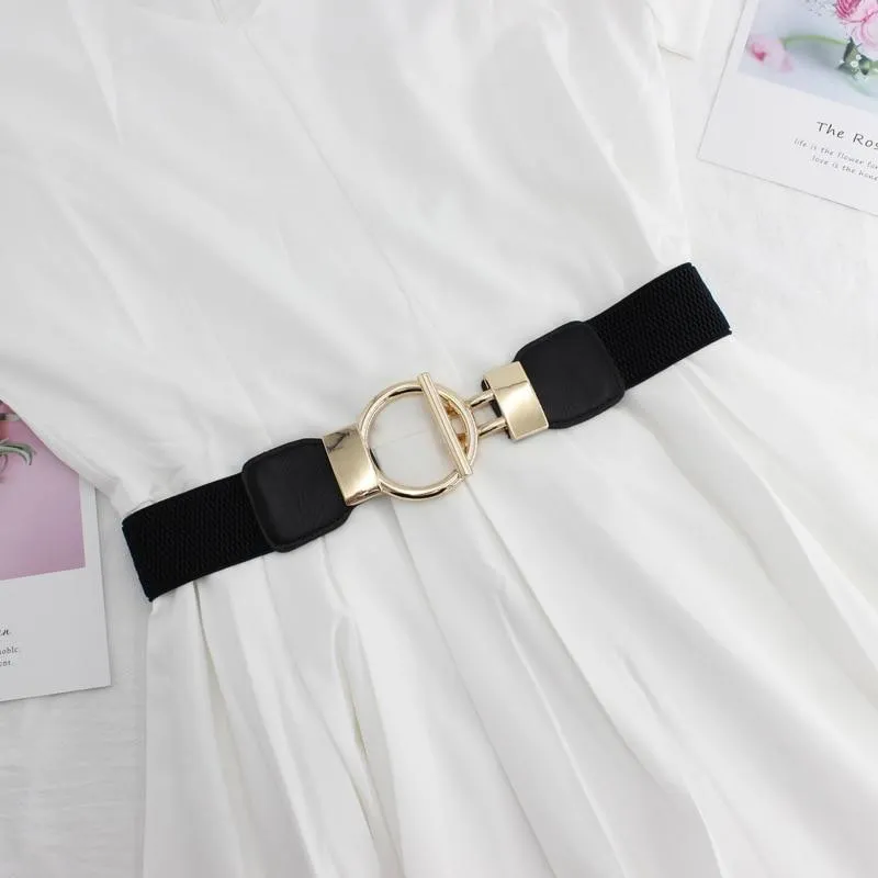 Round Buckle Elastic Belt