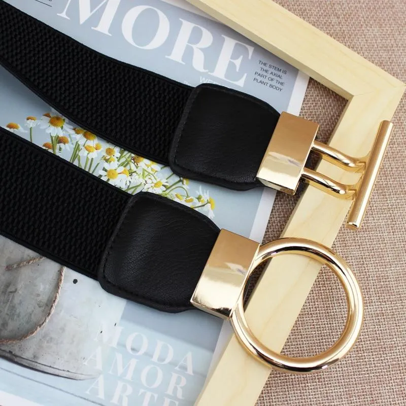 Round Buckle Elastic Belt