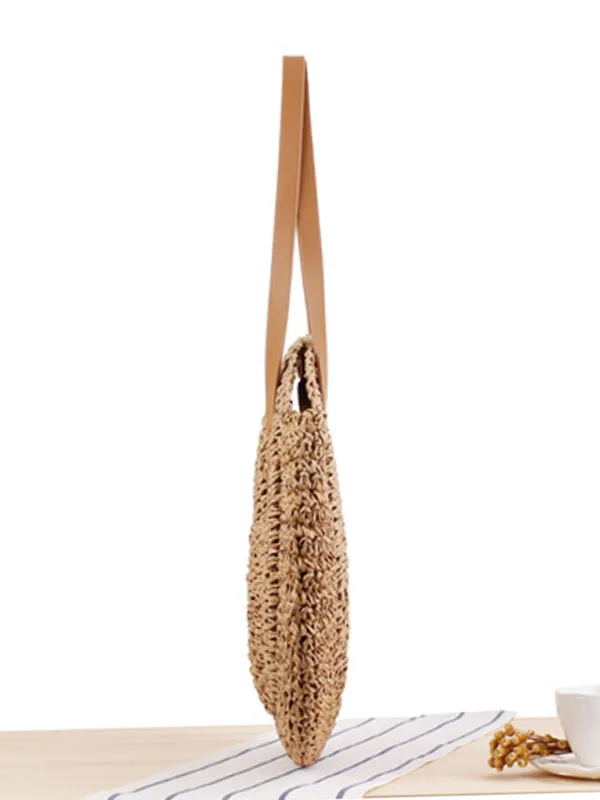 Round shoulder straw women's bag