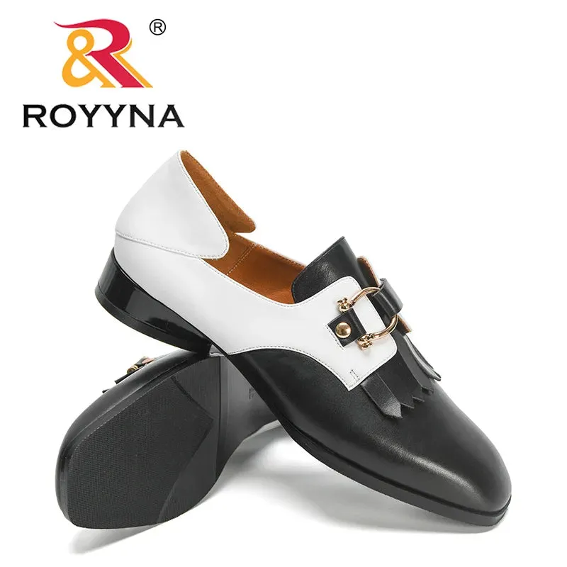 ROYYNA Leather Two-Tone Loafer Shoes