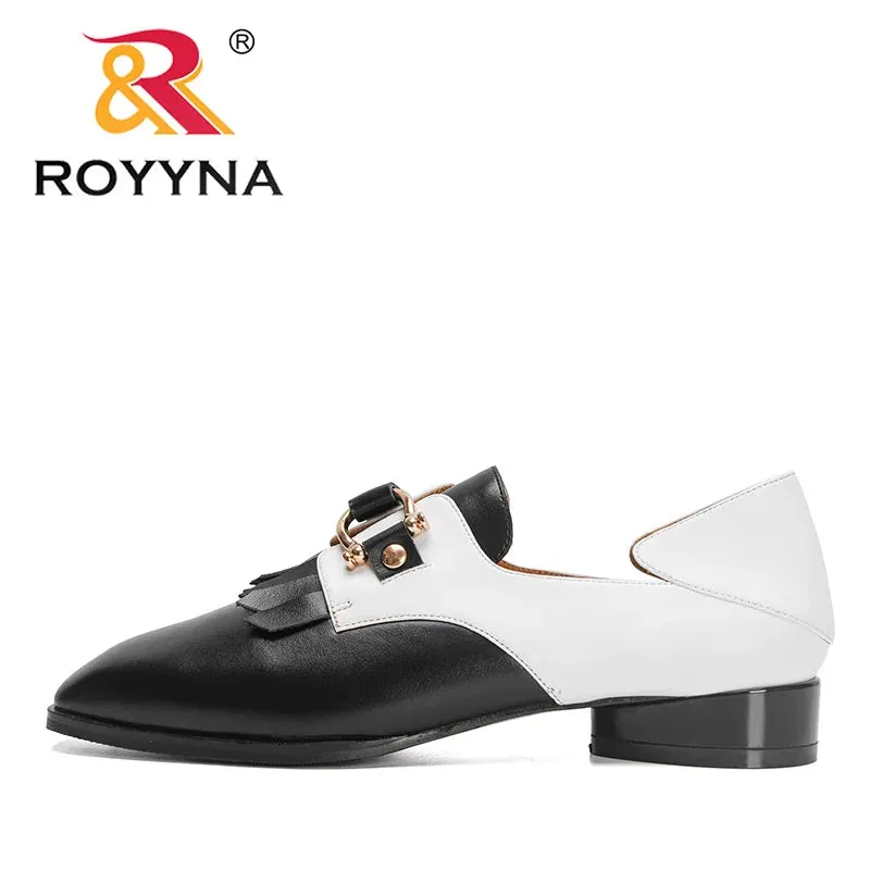 ROYYNA Leather Two-Tone Loafer Shoes