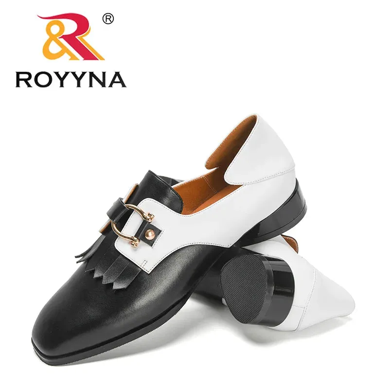 ROYYNA Leather Two-Tone Loafer Shoes