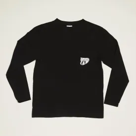 Rubber Fetish Mock Neck Long Sleeve T-Shirt (Black)