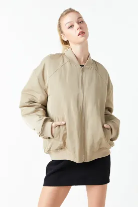 Ruched Bomber Jacket