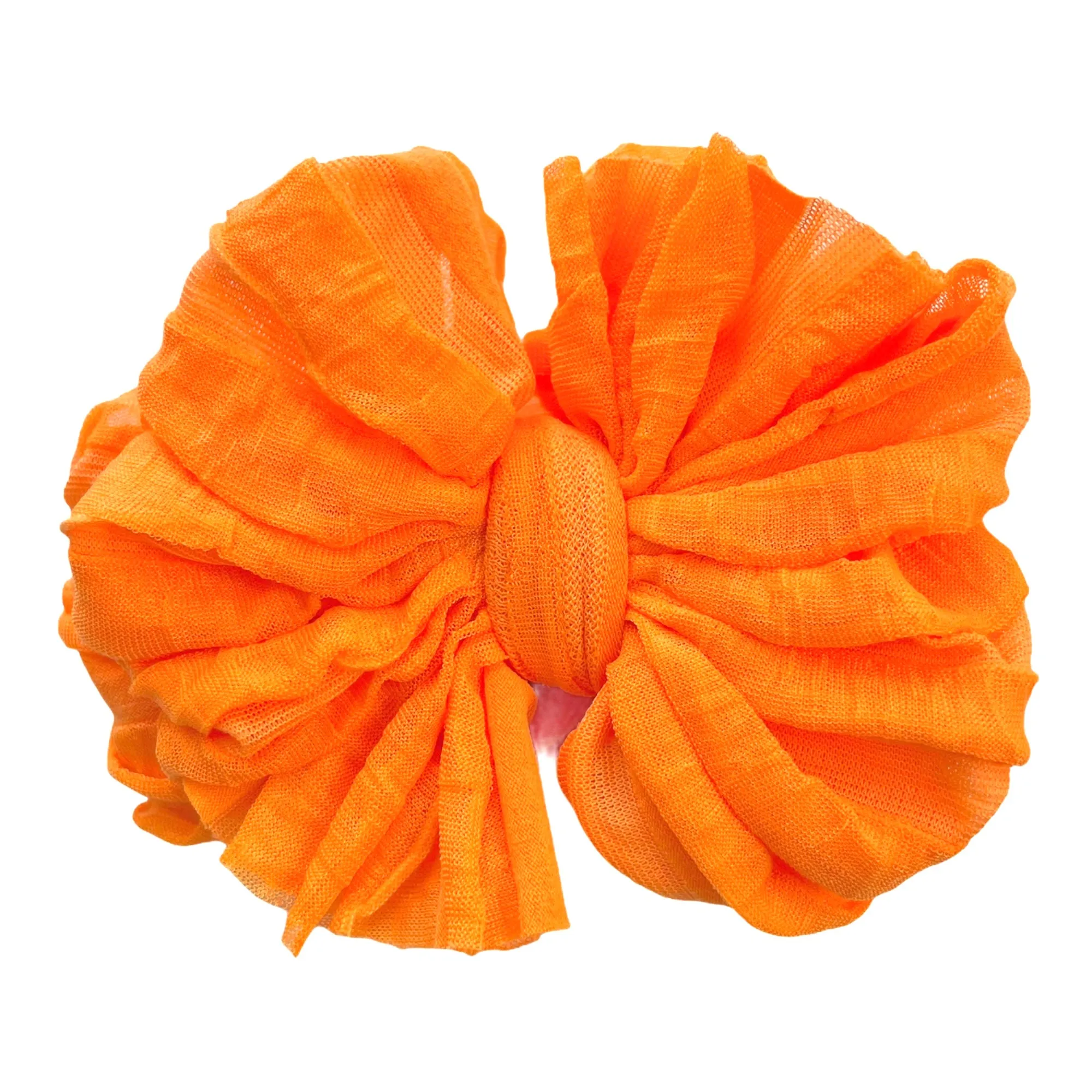 Ruffled Headband- Neon Orange