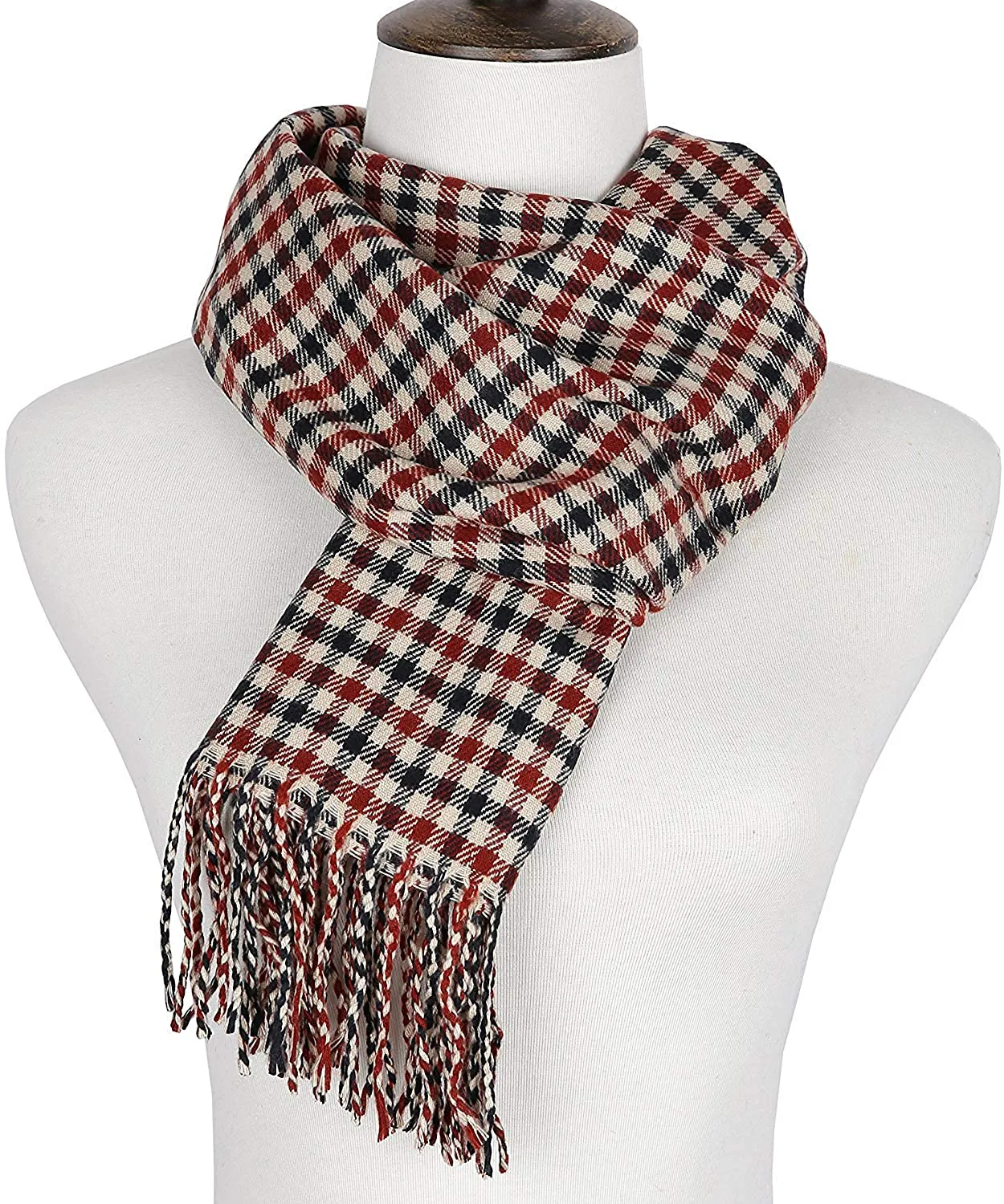 Runtlly Men'S Winter Scarf Soft Classic Cashmere Feel Scarves Unisex