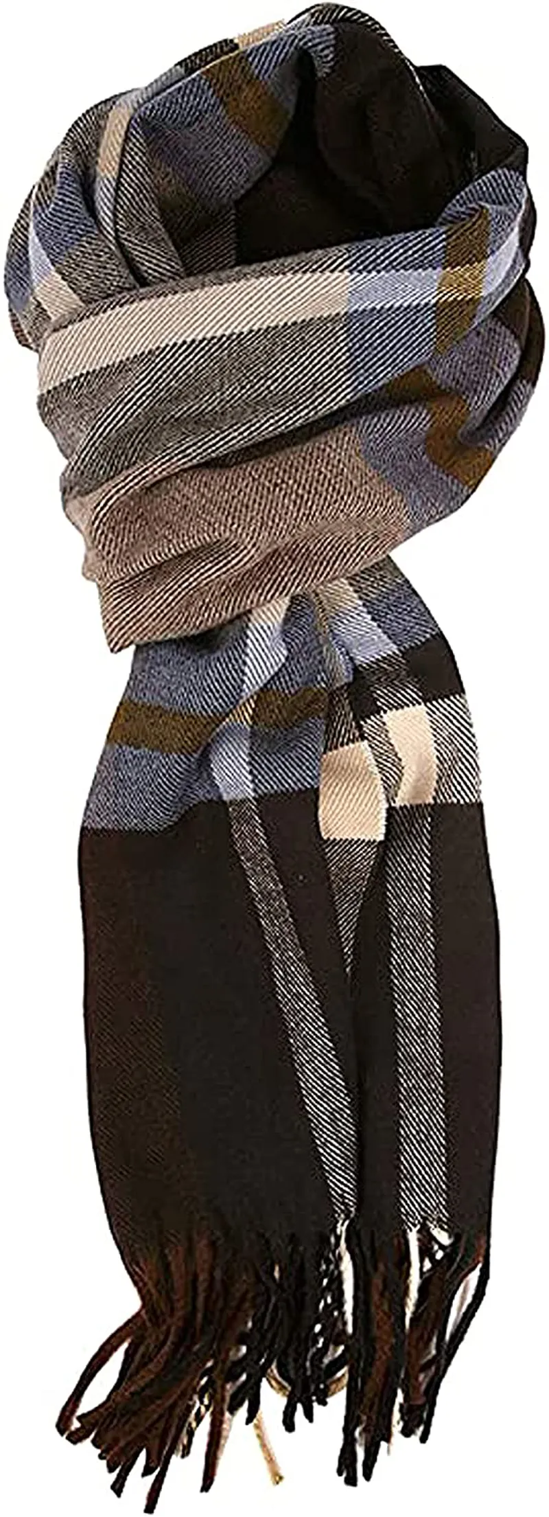 Runtlly Men'S Winter Scarf Soft Classic Cashmere Feel Scarves Unisex