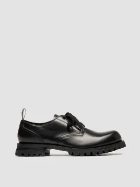 RUSHDEN 001 - Black Leather Derby Shoes