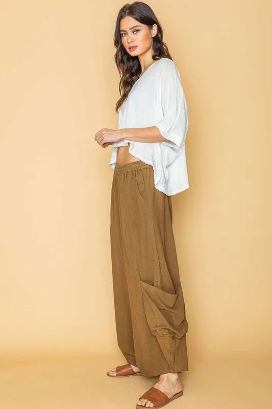 Rust Boho Style Cargo Pants