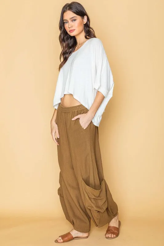 Rust Boho Style Cargo Pants