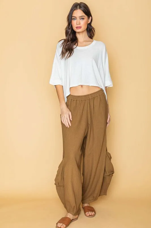 Rust Boho Style Cargo Pants