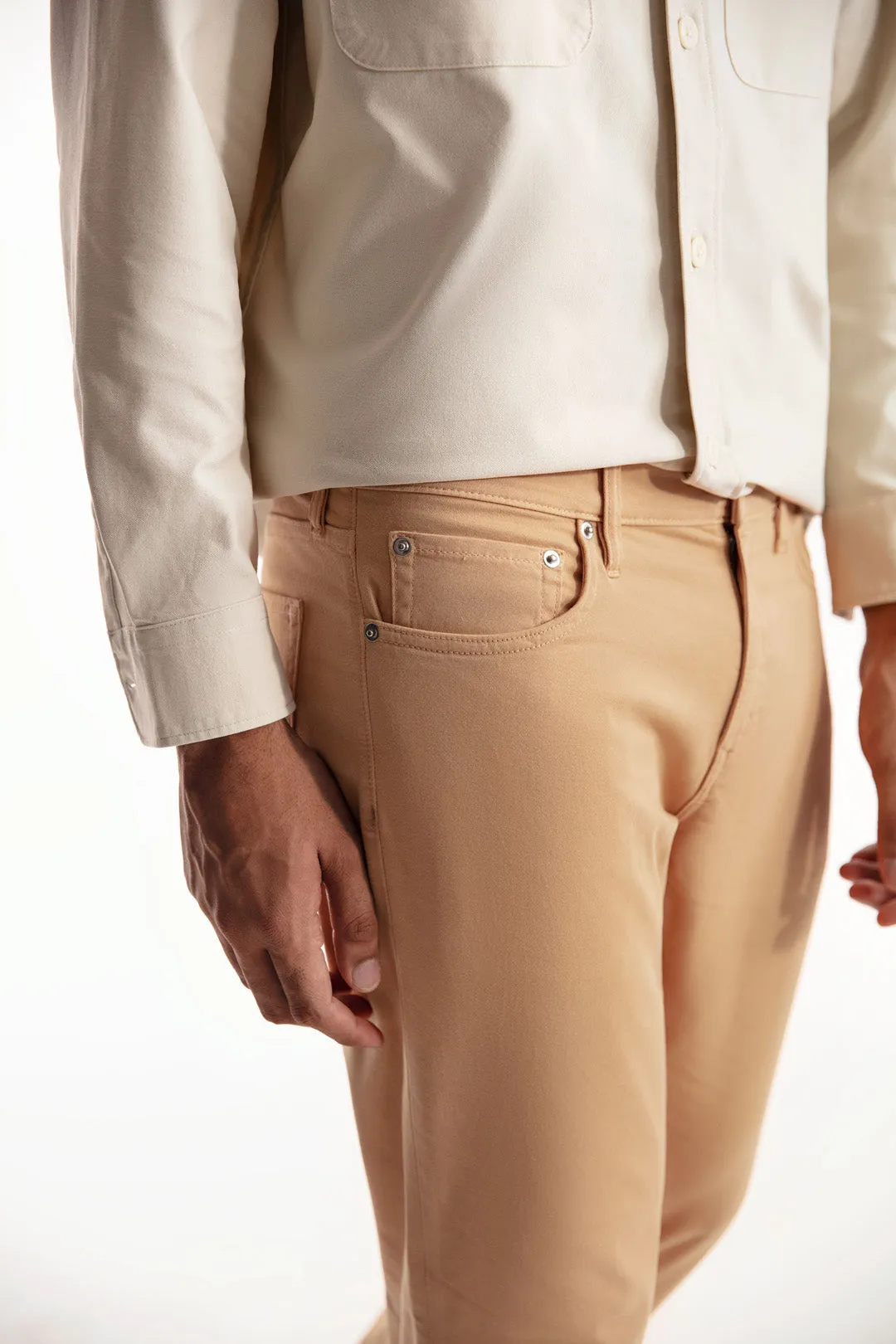 Rust Brown Denim Chino Crossover Pants