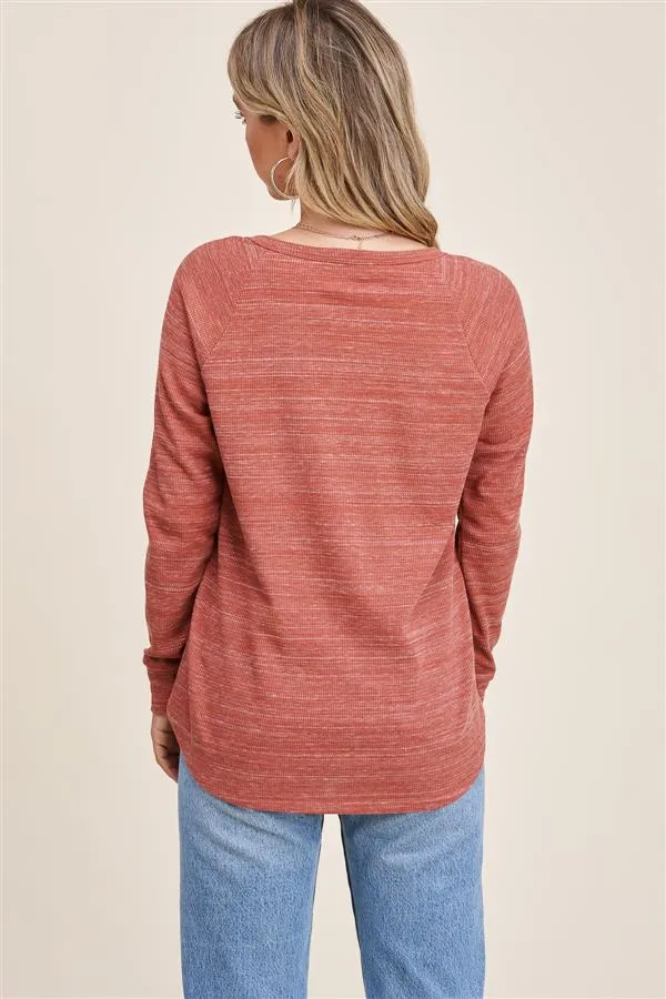 Rust Button Henley