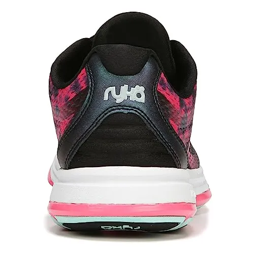 Ryka Women's Devotion Plus 2 Walking Shoe, Black Pink, 8 M, US