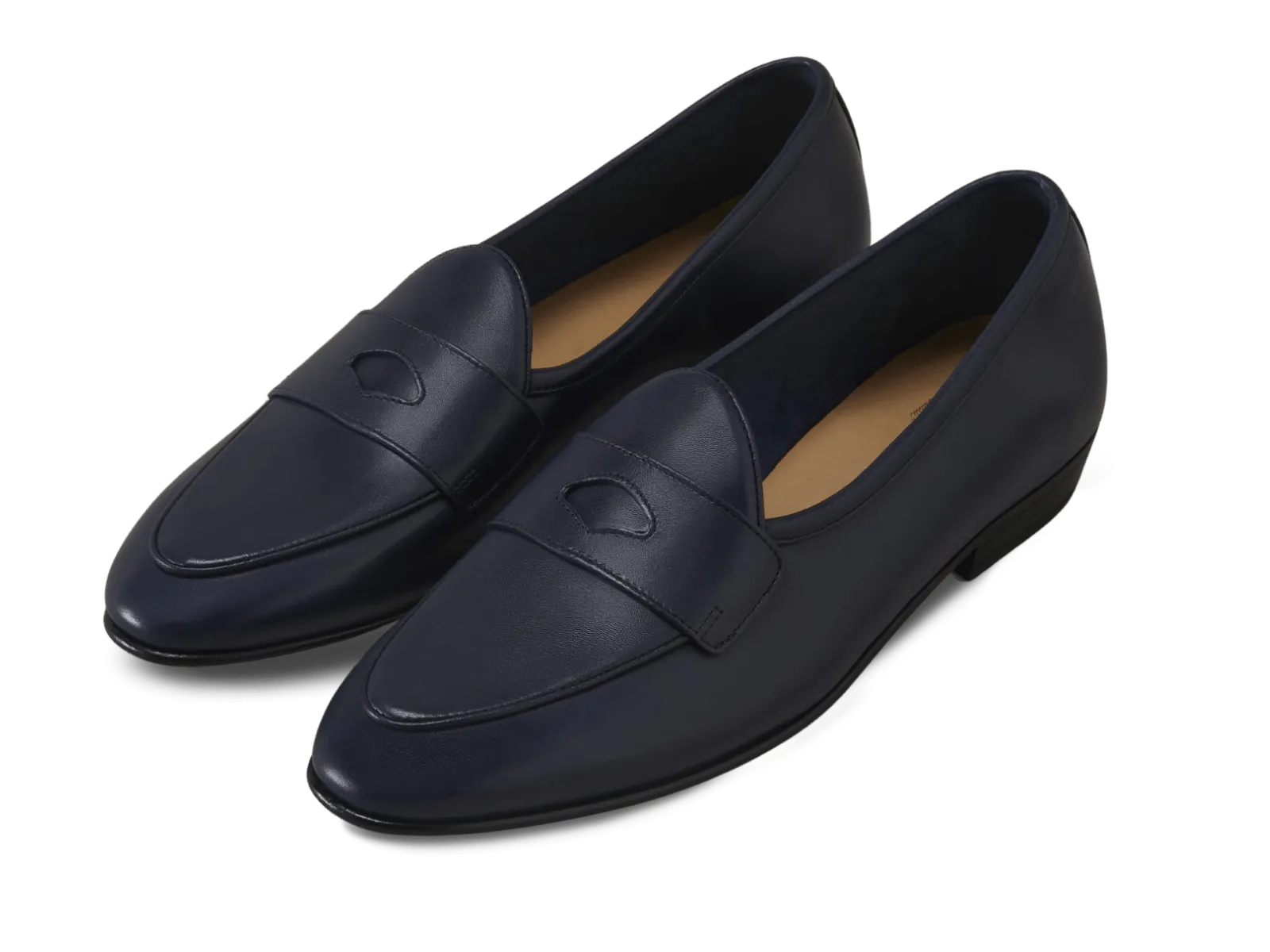 Sagan Classic Ginkgo Loafers in French Navy Drape Calf