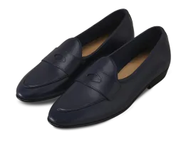 Sagan Classic Ginkgo Loafers in French Navy Drape Calf