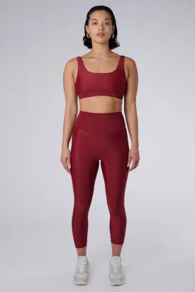 Sage High Waisted Leggings | Recycled Nylon | Wine