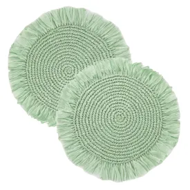 Sage Raffia Placemats - 2 Pack