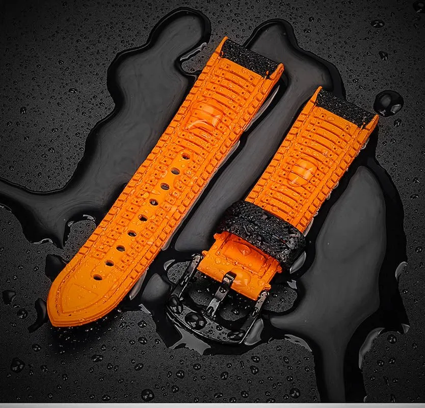 Sailcloth waterproof hybrid fluororubber (FKM) watch strap, premium quality, for sports, divers watches, width: 20, 22, 24 mm.