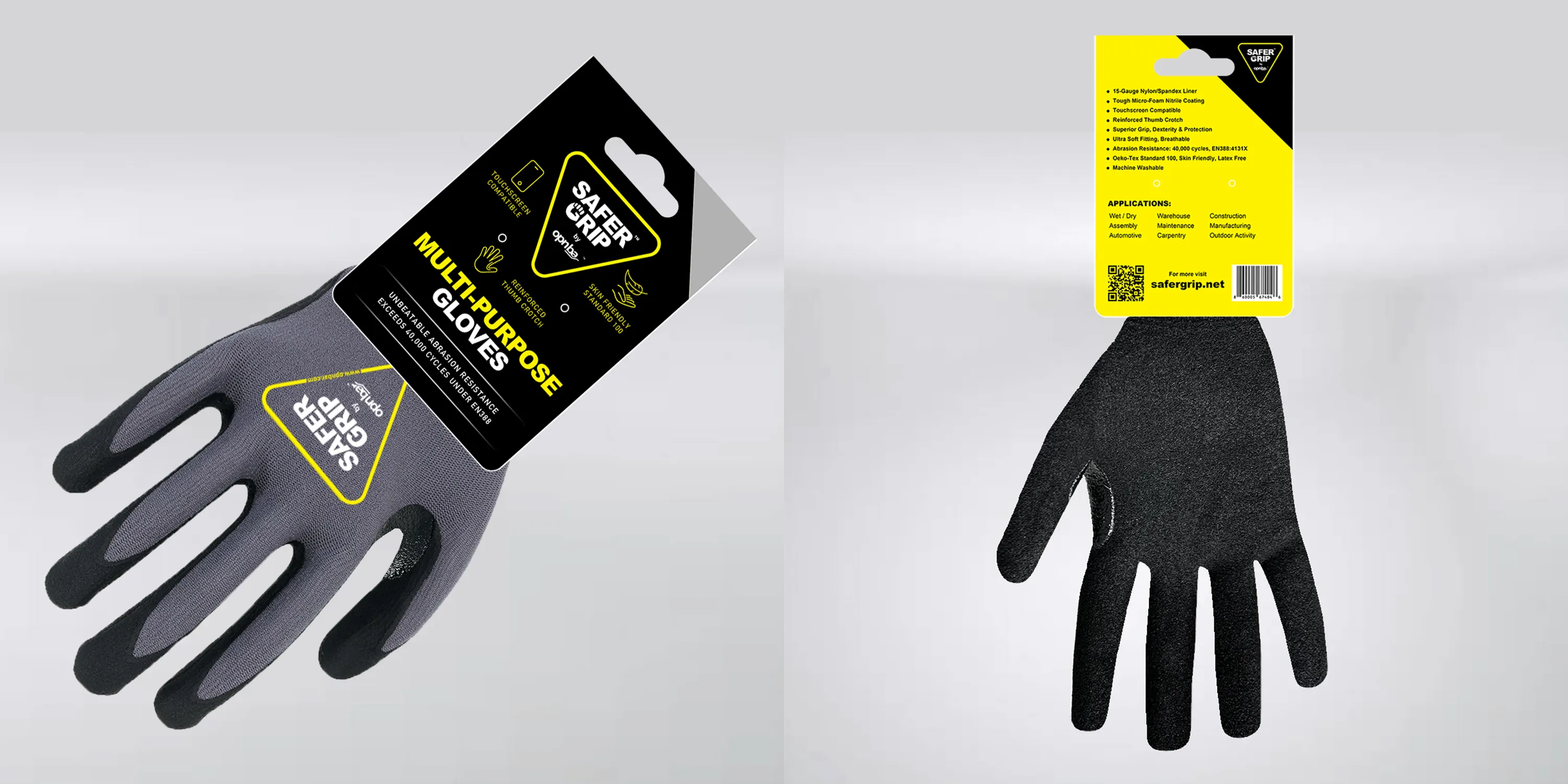 Sailing Gloves - Nitrile Coated Gloves with Touchscreen - Safer Grip by OPNBAR™ (2-Pack)