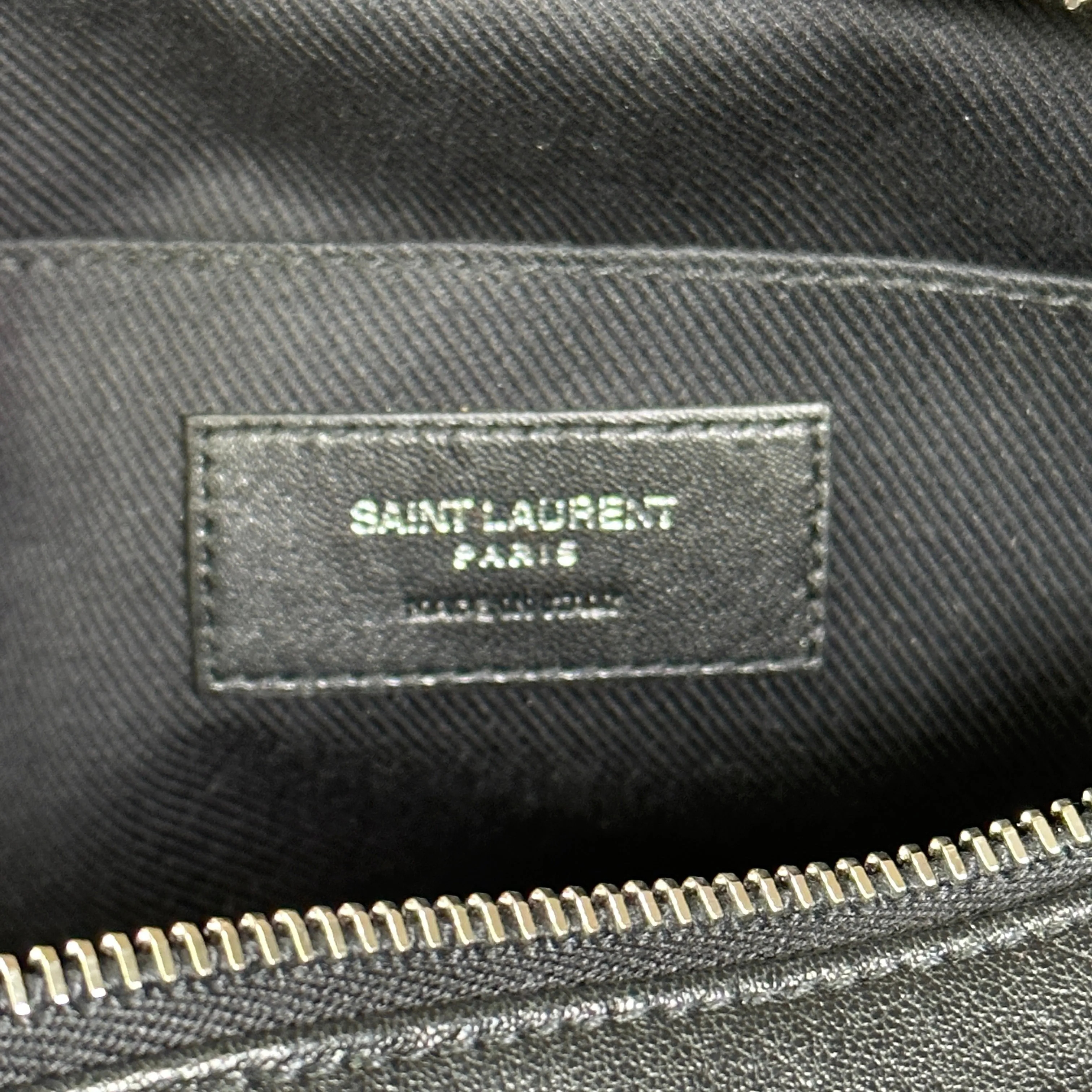 Saint Laurent Raffia Lou Camera Bag - Woven Black