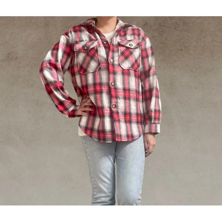 Samantha Red Plaid Shacket