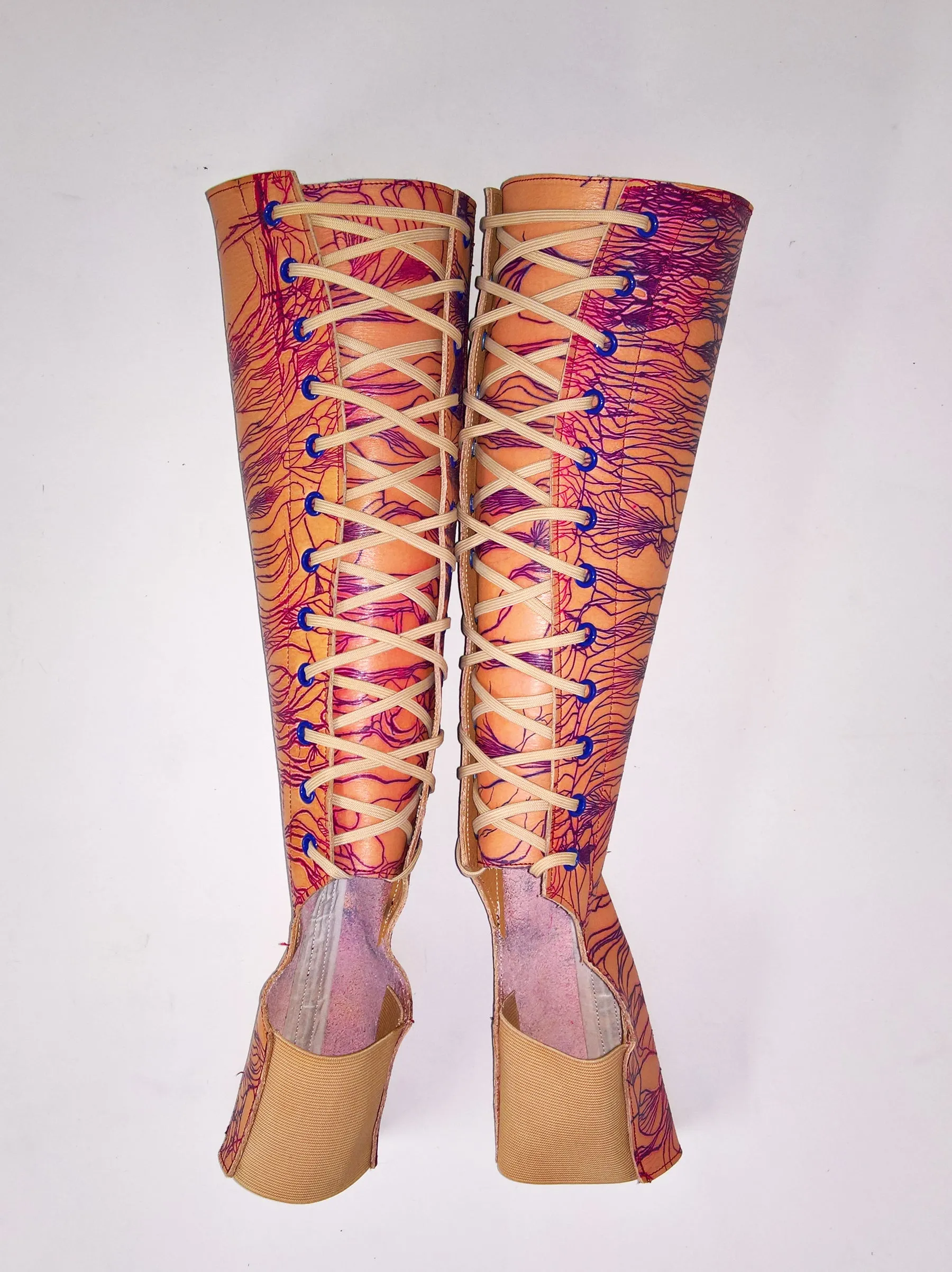 SAMPLE SALE - Isabella Mars X Black Fox Bindery - Craquelé varnish Aerial Boots