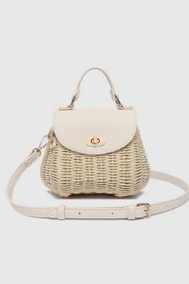 Sandy Raffia Crossbody Bag | Vanilla