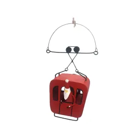 Santa and Snowman in Ski Lift Christmas Ornament