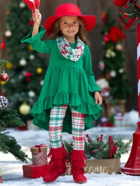 Santa-Approved Style Tunic, Leggings, and Scarf Set