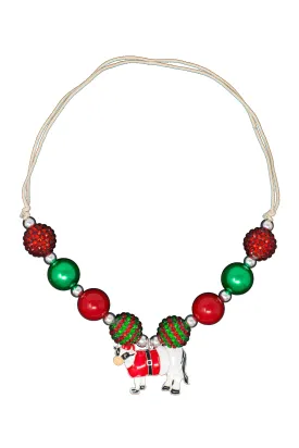 Santa Cow Bubblegum Necklace - Adjustable!