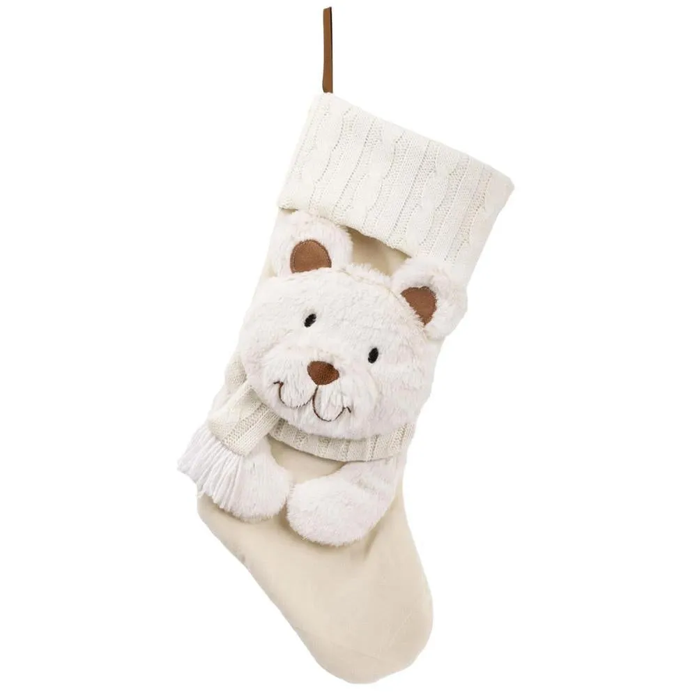 Santa's Secrets Christmas Stocking 20" - Plush Bear