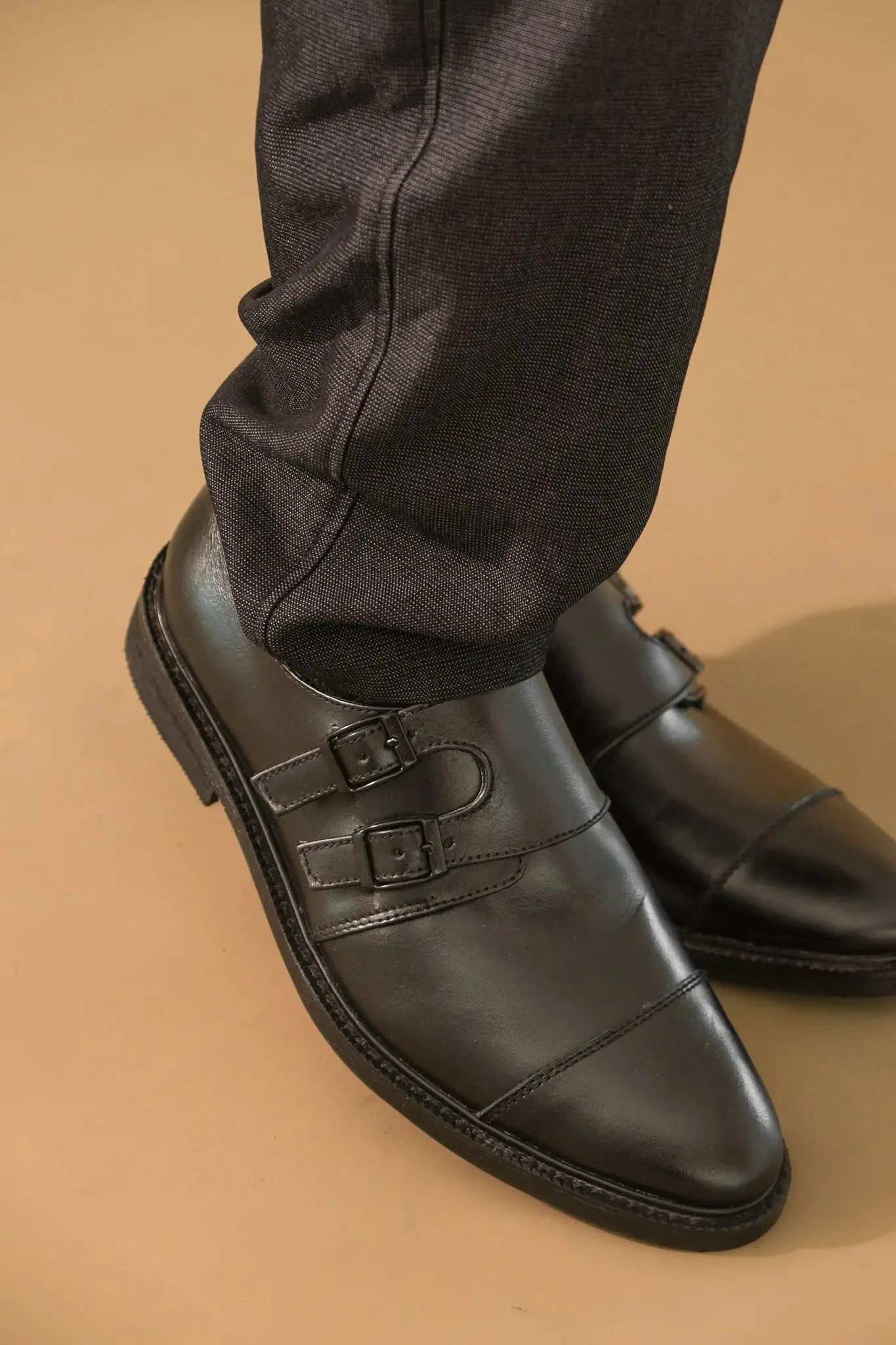 SANTIAGO Double Monkstrap Oxford - Black