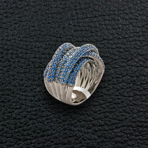 Sapphire Criss Cross Ring