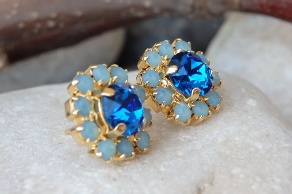 Sapphire Gold Rebeka post Earrings