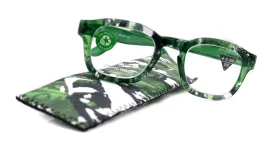 Sasha, (Premium) Reading Glasses, High End Readers  1.25.. 3 Magnifying Eyeglasses (Black, Green) Camo Square Optical Frames NY Fifth Avenue