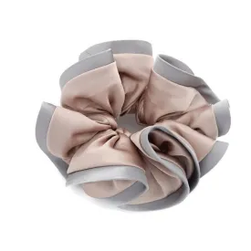 Satin Biased Trim Scrunchies Two Tone Glossy Fabric Elastic scrunchy Ponytail Holder women Hair ties Accessory