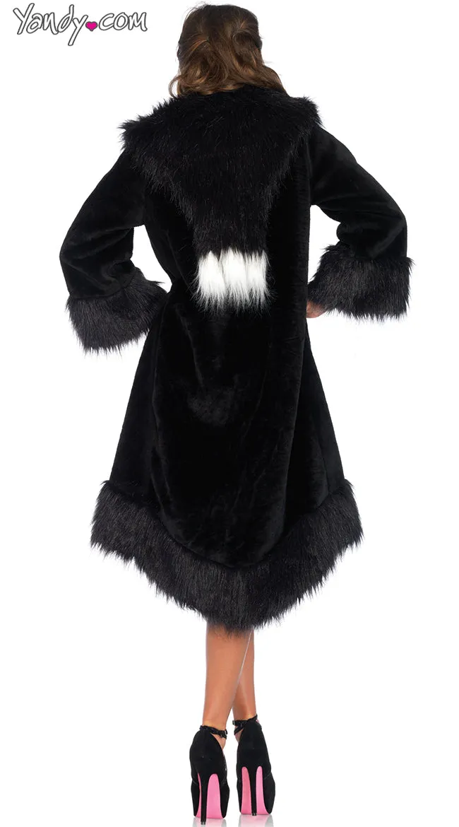 Satin Lined Faux Fur Coat