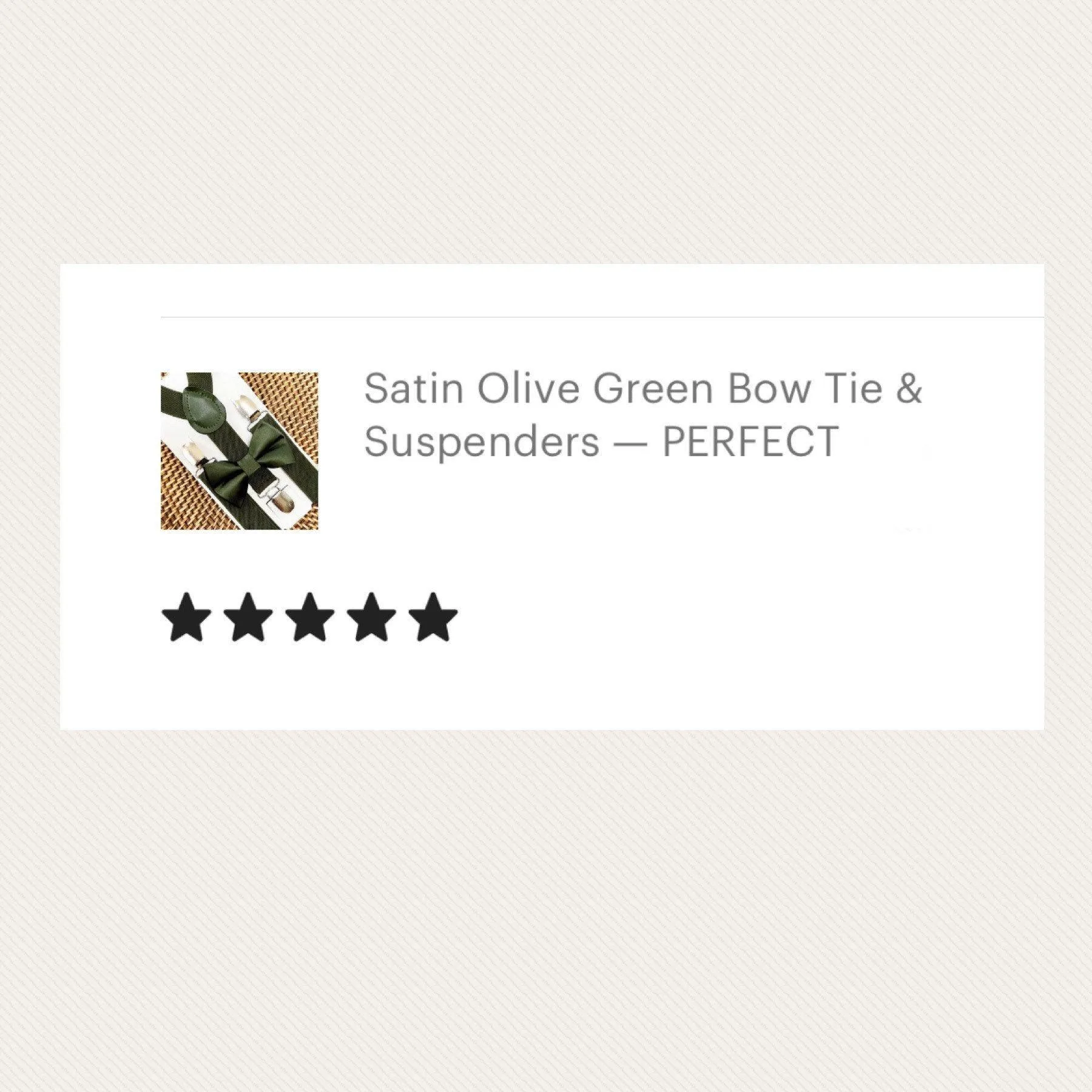 Satin Olive Bow Tie & Olive Suspenders Set