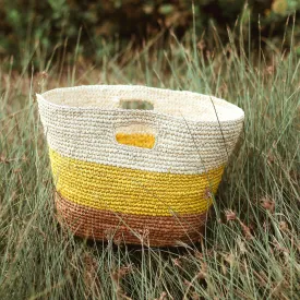 Sayan Raffia Tote Bag, in Yellow & Beige