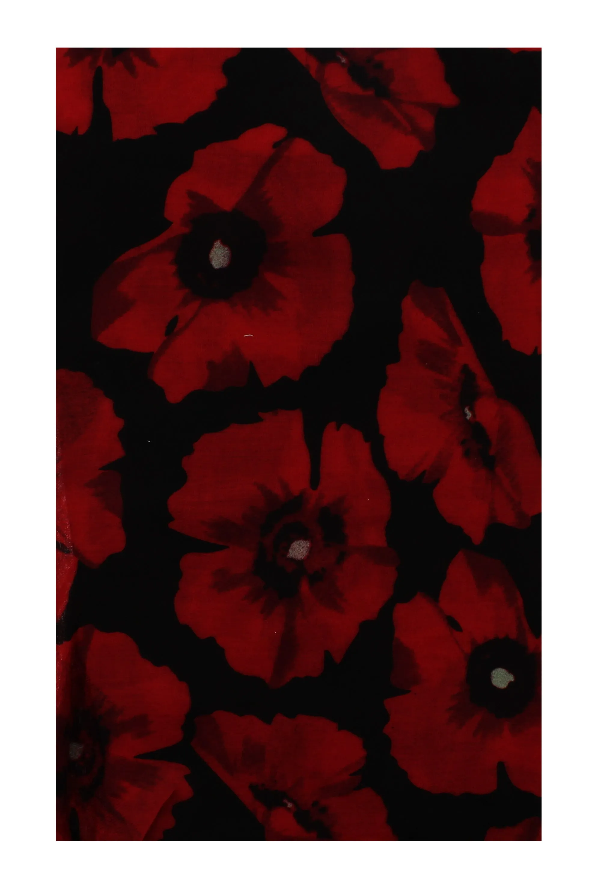 Scarf with Large Red Poppies