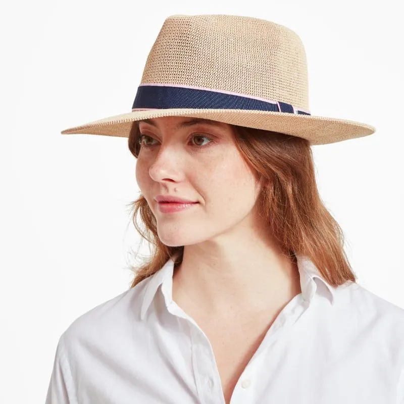 Schoffel Porth Ladies Hat - Navy/Pink Stripe